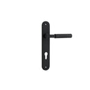 Iver Brunswick Solid Brass Door Lever on Oval Backplate | Entrance Lever Set Only | 6 Finishes - Matt Black