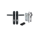 Iver Brunswick Solid Brass Door Lever on Oval Backplate | Entrance Kit (Key/Key) | 6 Finishes - Matt Black