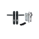 Iver Brunswick Solid Brass Door Lever on Oval Backplate | Entrance Kit (Key/Thumb) | 6 Finishes - Matt Black