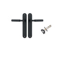Iver Brunswick Solid Brass Door Lever on Oval Backplate | Passage Kit | 6 Finishes - Matt Black