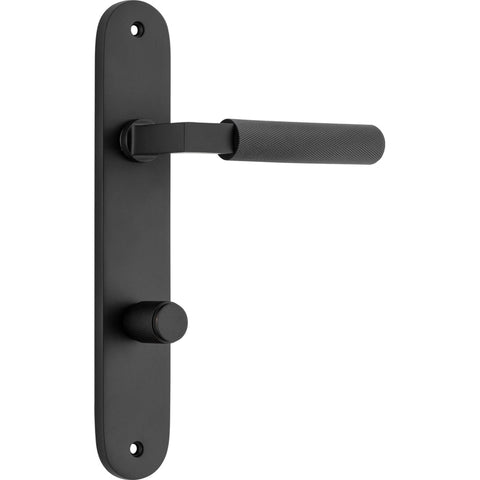 Iver Brunswick Solid Brass Door Lever on Oval Backplate | Privacy Lever Set Only | 6 Finishes - Matt Black