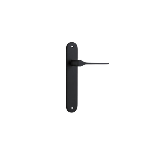 IVER Como Door Lever Handle On Oval Backplate | Passage Lever Set Only | 7 Finishes - Matt Black
