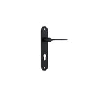 IVER Como Door Lever Handle On Oval Backplate | Entrance Lever Set Only | 7 Finishes - Matt Black