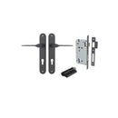 IVER Como Door Lever Handle On Oval Backplate | Entrance Kit (Key/Key) | 7 Finishes - Matt Black