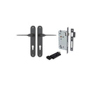 IVER Como Door Lever Handle On Oval Backplate | Entrance Kit (Key/Thumb) | 7 Finishes - Matt Black