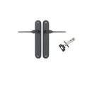 IVER Como Door Lever Handle On Oval Backplate | Passage Kit | 7 Finishes - Matt Black