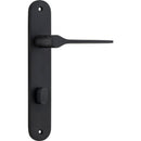 IVER Como Door Lever Handle On Oval Backplate | Privacy Lever Set Only | 7 Finishes - Matt Black