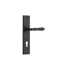IVER Sarlat Door Lever Handle On Chamfered Backplate | Entrance Lever Set Only | 10 Finishes - Matt Black