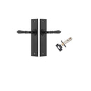 IVER Sarlat Door Lever Handle On Chamfered Backplate | Passage Kit | 10 Finishes - Matt Black
