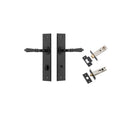 IVER Sarlat Door Lever Handle On Chamfered Backplate | Separate Privacy Kit | 10 Finishes - Matt Black