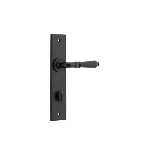 Iver Sarlat Door Lever Handle On Chamfered Backplate - primehardware