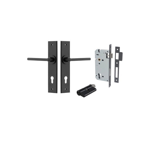 Iver Baltimore Door Lever Handle On Chamfered Backplate - primehardware