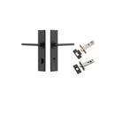 Iver Baltimore Door Lever Handle on Chamfered Backplate | Separate Privacy Kit | 7 Finishes - Matt Black