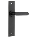 IVER Bronte Door Lever Handle On Chamfered Backplate | Passage Lever Set Only | 7 Finishes - Matt Black