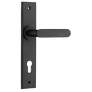 IVER Bronte Door Lever Handle On Chamfered Backplate | Entrance Lever Set Only | 7 Finishes - Matt Black