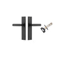 IVER Bronte Door Lever Handle On Chamfered Backplate | Passage Kit | 7 Finishes - Matt Black