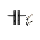 IVER Bronte Door Lever Handle On Chamfered Backplate | Separate Privacy Kit | 7 Finishes - Matt Black