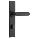 IVER Bronte Door Lever Handle On Chamfered Backplate | Privacy Lever Set Only | 7 Finishes - Matt Black