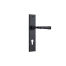 IVER Verona Door Lever Handle On Chamfered Backplate | Entrance Lever Set Only | 9 Finishes - Matt Black