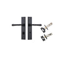 IVER Verona Door Lever Handle On Chamfered Backplate | Separate Privacy Kit | 9 Finishes - Matt Black