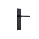 IVER Annecy Door Lever Handle On Chamfered Backplate | Passage Lever Set Only | 9 Finishes - Matt Black