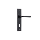 IVER Annecy Door Lever Handle On Chamfered Backplate | Entrance Lever Set Only | 9 Finishes - Matt Black