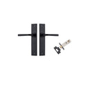 IVER Annecy Door Lever Handle On Chamfered Backplate | Passage Kit | 9 Finishes - Matt Black