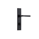 IVER Annecy Door Lever Handle On Chamfered Backplate | Privacy Lever Set Only | 9 Finishes - Matt Black