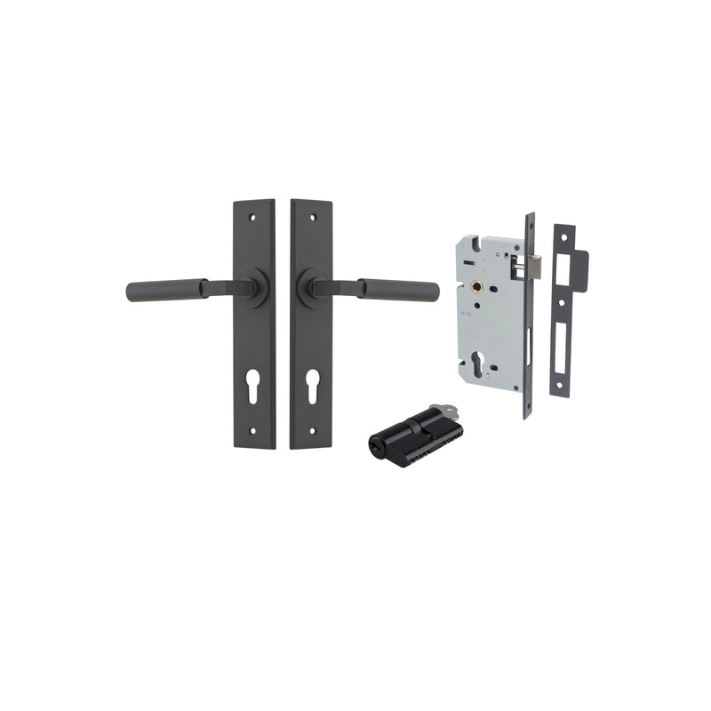 IVER BERLIN DOOR LEVER HANDLE ON CHAMFERED RECTANGULAR BACKPLATE - CUSTOMISE TO YOUR NEEDS