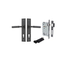 Iver Berlin Door Lever Handle On Chamfered Rectangular Backplate - primehardware