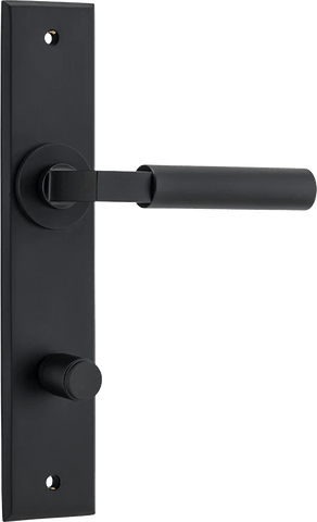 Iver Berlin Door Lever Handle On Chamfered Rectangular Backplate - primehardware