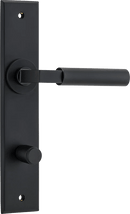 Iver Berlin Door Lever Handle On Chamfered Rectangular Backplate - primehardware