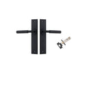 IVER Brunswick Door Lever Handle On Chamfered Backplate | Passage Kit | 6 Finishes - Matt Black
