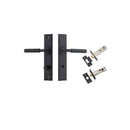 IVER Brunswick Door Lever Handle On Chamfered Backplate | Separate Privacy Kit | 6 Finishes - Matt Black