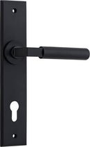 IVER Brunswick Door Lever Handle On Chamfered Backplate | Passage Lever Set Only | 6 Finishes - Matt Black