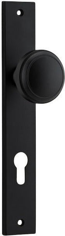 IVER Paddington Door Knob On Rectangular Backplate | Entrance Lever Set Only | 9 Finishes - Matt Black