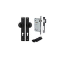 IVER Paddington Door Knob On Rectangular Backplate | Entrance Kit (Key/Thumb) | 9 Finishes - Matt Black
