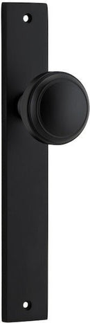 IVER Paddington Door Knob On Rectangular Backplate | Passage Lever Set Only | 9 Finishes - Matt Black