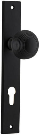 IVER Guildford Door Knob On Rectangular Backplate | Entrance Lever Set Only | 9 Finishes - Matt Black