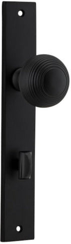 IVER Guildford Door Knob On Rectangular Backplate | Privacy Lever Set Only | 9 Finishes - Matt Black