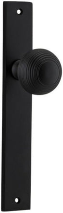 IVER Guildford Door Knob On Rectangular Backplate | Passage Lever Set Only | 9 Finishes - Matt Black
