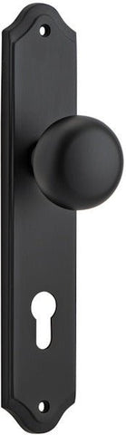 IVER Cambridge Door Knob On Shouldered Backplate | Entrance Lever Set Only | 9 Finishes - Matt Black