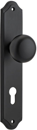 IVER Cambridge Door Knob On Shouldered Backplate | Entrance Lever Set Only | 9 Finishes - Matt Black