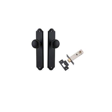 IVER Cambridge Door Knob On Shouldered Backplate | Passage Kit | 9 Finishes - Matt Black