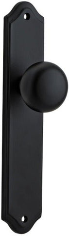 IVER Cambridge Door Knob On Shouldered Backplate | Passage Lever Set Only | 9 Finishes - Matt Black