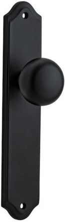 IVER Cambridge Door Knob On Shouldered Backplate | Passage Lever Set Only | 9 Finishes - Matt Black