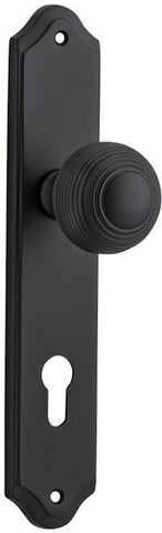 IVER Guildford Door Knob On Shouldered Backplate | Entrance Lever Set Only | 9 Finishes - Matt Black