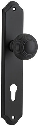 IVER Guildford Door Knob On Shouldered Backplate | Entrance Lever Set Only | 9 Finishes - Matt Black
