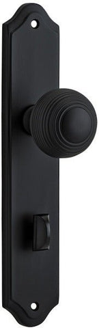 IVER Guildford Door Knob On Shouldered Backplate | Privacy Lever Set Only | 9 Finishes - Matt Black