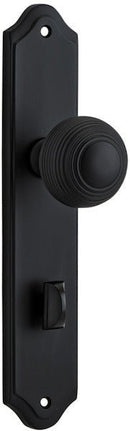 IVER Guildford Door Knob On Shouldered Backplate | Privacy Lever Set Only | 9 Finishes - Matt Black
